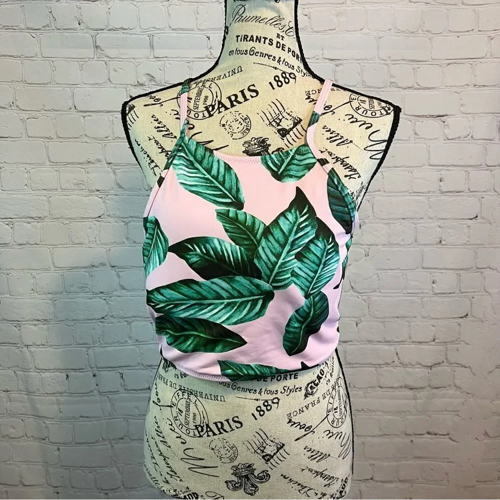 Cupshe tea lavender bikini top high neck tie back size small